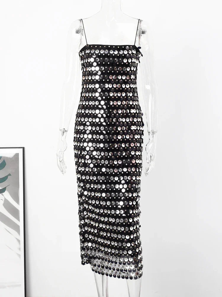 Sequin Party Women Backless Slim Hip Package Midi Female | tif-shop24.de