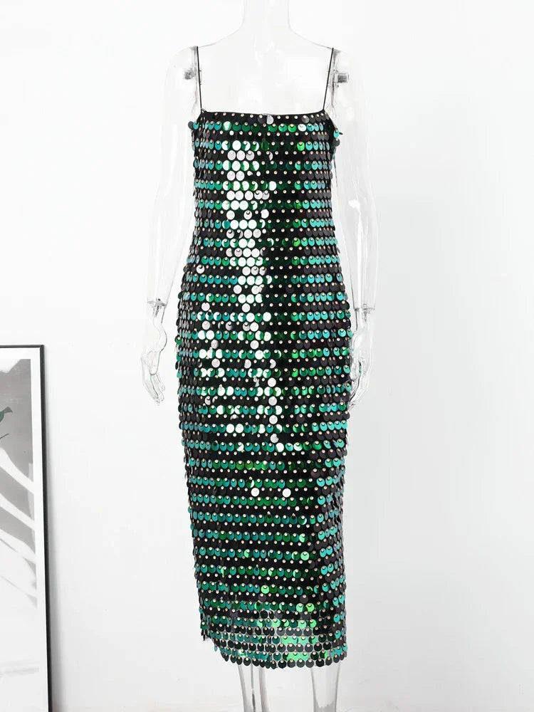 Sequin Party Women Backless Slim Hip Package Midi Female | tif-shop24.de