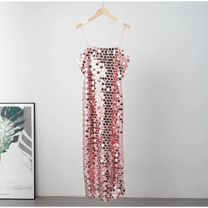 Sequin Party Women Backless Slim Hip Package Midi Female | tif-shop24.de