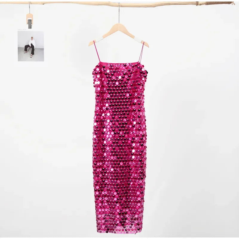 Sequin Party Women Backless Slim Hip Package Midi Female | tif-shop24.de