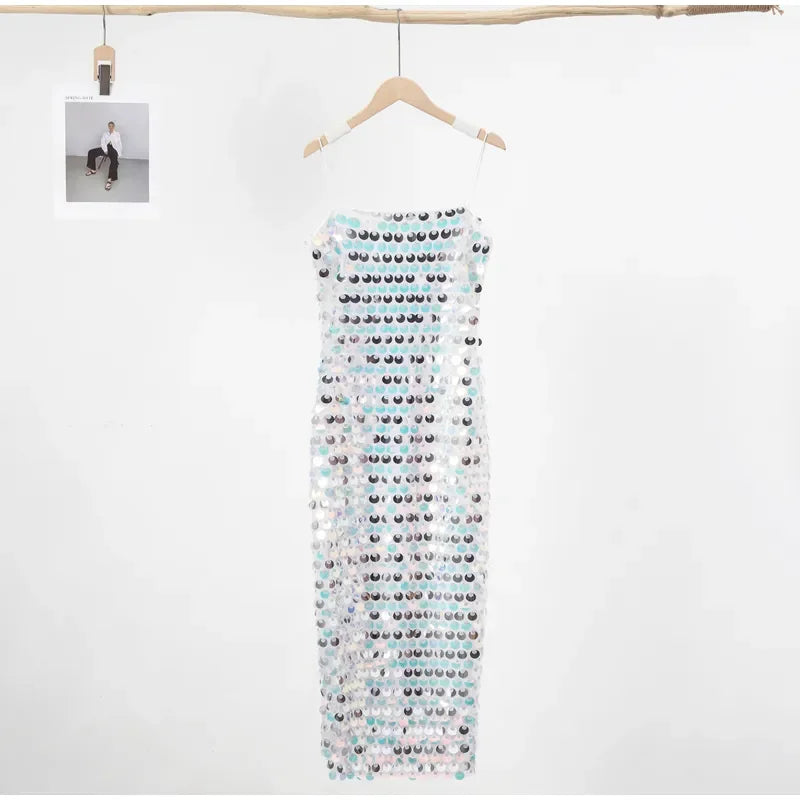 Sequin Party Women Backless Slim Hip Package Midi Female | tif-shop24.de