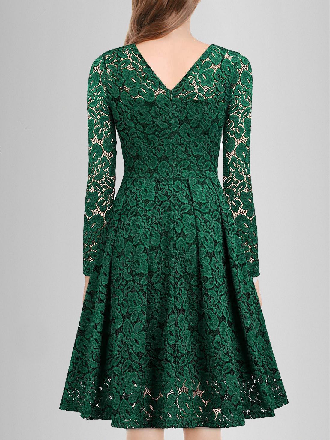 Geumxl Solid Lace Scallop Trim Dress | tif-shop24.de