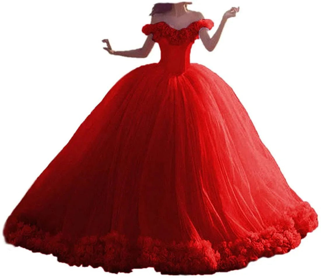 Off Schulter Quinceanera Süße Maskerade Rosa Ballkleid Handgemachte Blumen Vestido De Festa Debütantin Kleider Abend Party | tif-shop24.de