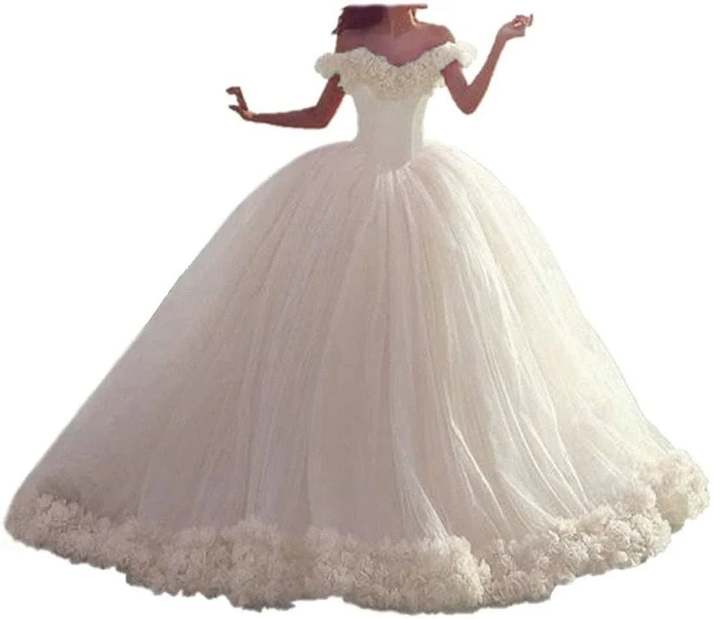 Off Schulter Quinceanera Süße Maskerade Rosa Ballkleid Handgemachte Blumen Vestido De Festa Debütantin Kleider Abend Party | tif-shop24.de