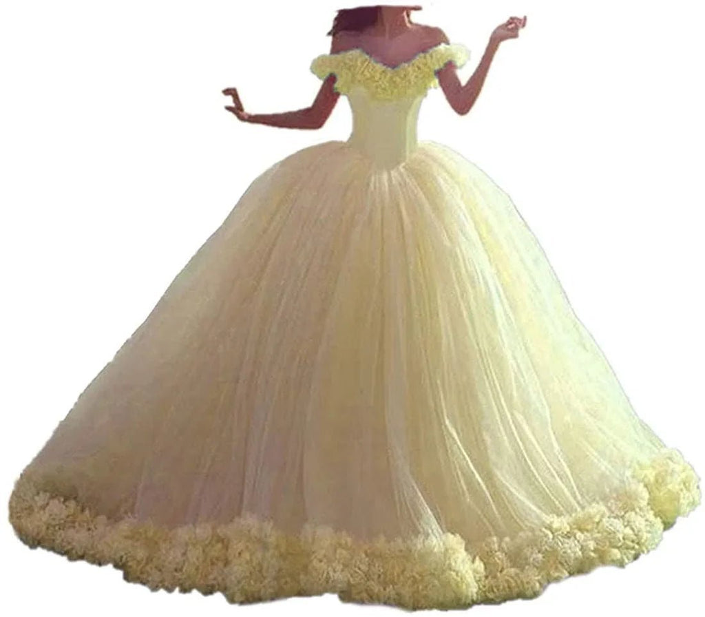 Off Schulter Quinceanera Süße Maskerade Rosa Ballkleid Handgemachte Blumen Vestido De Festa Debütantin Kleider Abend Party | tif-shop24.de