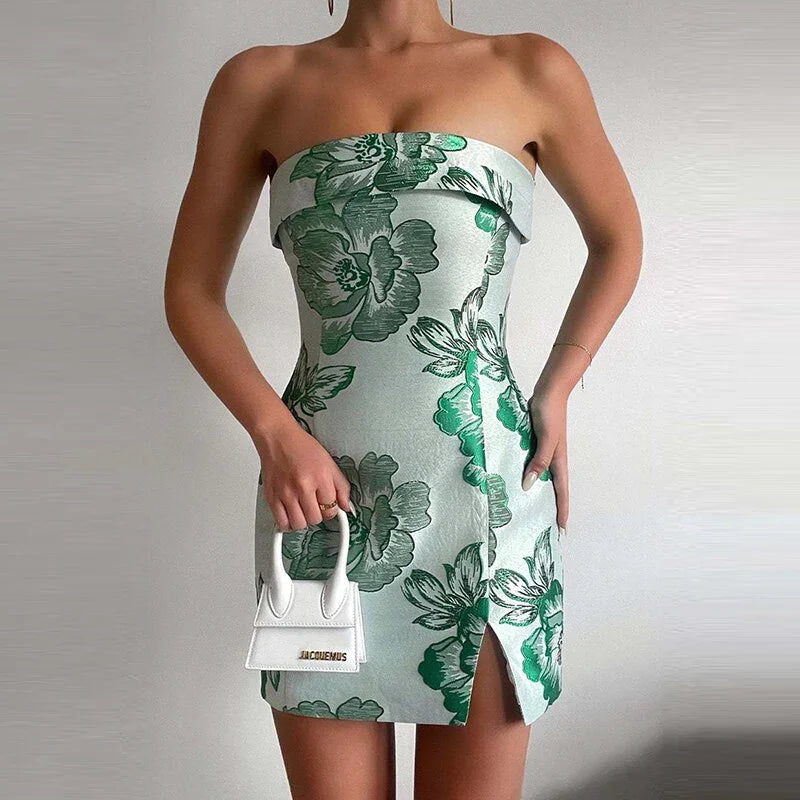 Sexy Ladies Liebsten Backless Floral Print Mini Kleid Elegante Sleeveless Dünnen Sommer Casual Strand Party Vestidos | tif-shop24.de