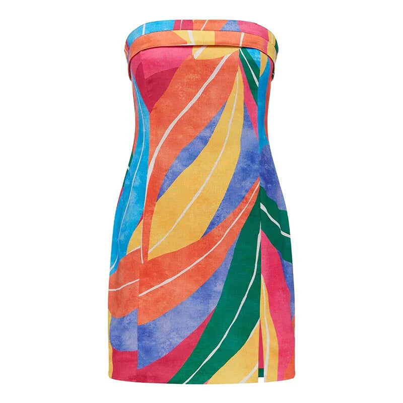 Sexy Ladies Liebsten Backless Floral Print Mini Kleid Elegante Sleeveless Dünnen Sommer Casual Strand Party Vestidos | tif-shop24.de