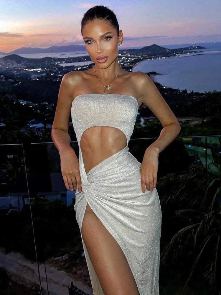 Jasmine Hollow Out Slit Dress | tif-shop24.de