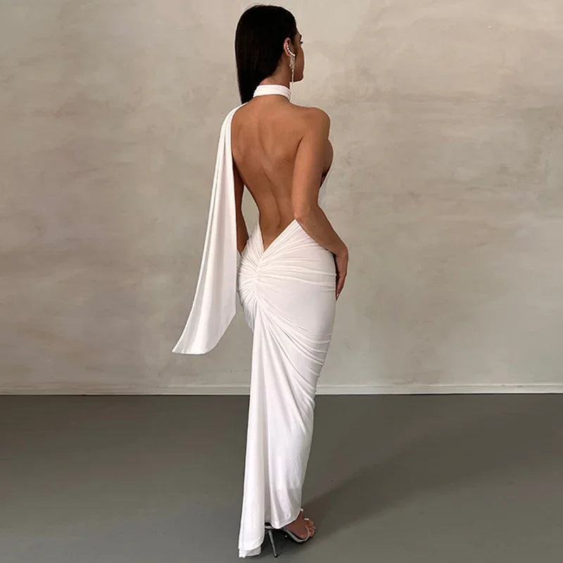 Backless Maxi Dresses For Elegant Mermaid Long Party Evening Dress Bandage Ruched Bodycon Dress | tif-shop24.de