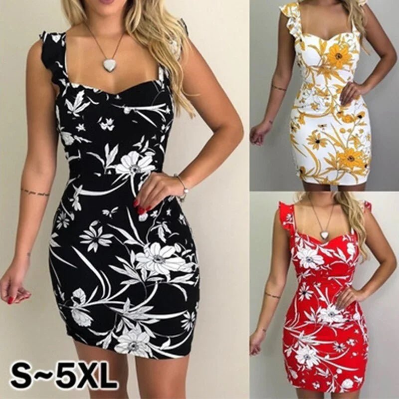 Spaghetti Vestidos Blumen Gedruckt Backless Kleider | tif-shop24.de