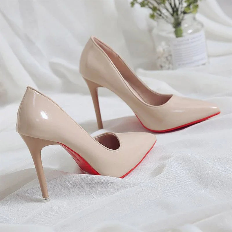 High Heel Pumps – Sexy Red Sole Pointed Toe, 10 cm Stiletto | tif-shop24.de