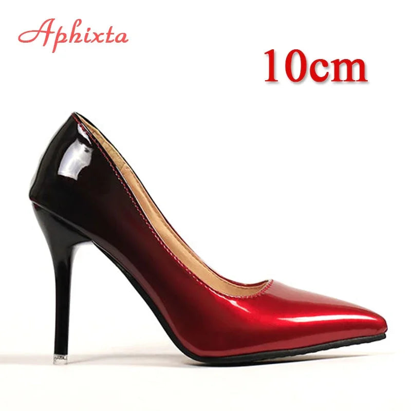 Spitze Zehen Pumps 10cm Lackleder Gr. 48 - tif-shop24.de