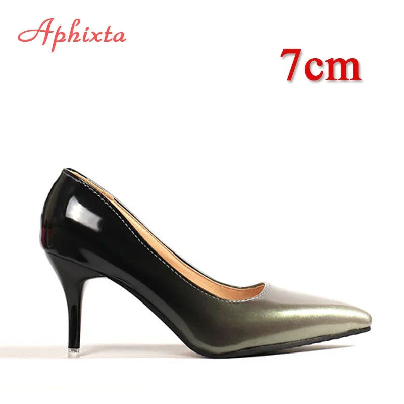 Spitze Zehen Pumps 10cm Lackleder Gr. 48 | tif-shop24.de