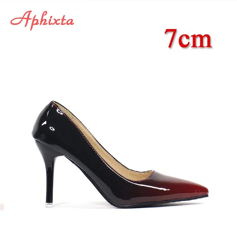 Spitze Zehen Pumps 10cm Lackleder Gr. 48 | tif-shop24.de