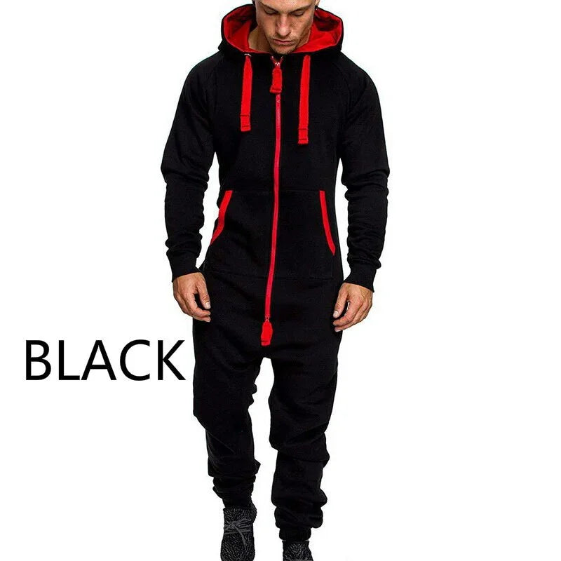 Adisputent One Piece Sets Mit Kapuze Fleece Overall Camouflage Print Persönlichkeit Casual Anzug | tif-shop24.de