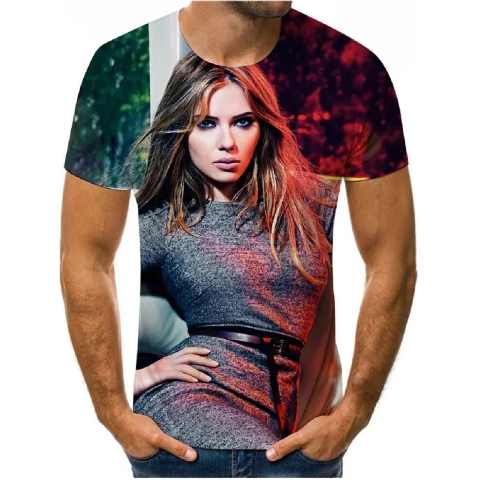 Schönheit t-shirt 3d druck charakter grafik T-shirt rundhals kurzen ärmeln übergroßen T-shirt alle-spiel hip-hop | tif-shop24.de