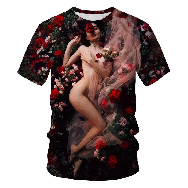 Schönheit t-shirt 3d druck charakter grafik T-shirt rundhals kurzen ärmeln übergroßen T-shirt alle-spiel hip-hop | tif-shop24.de