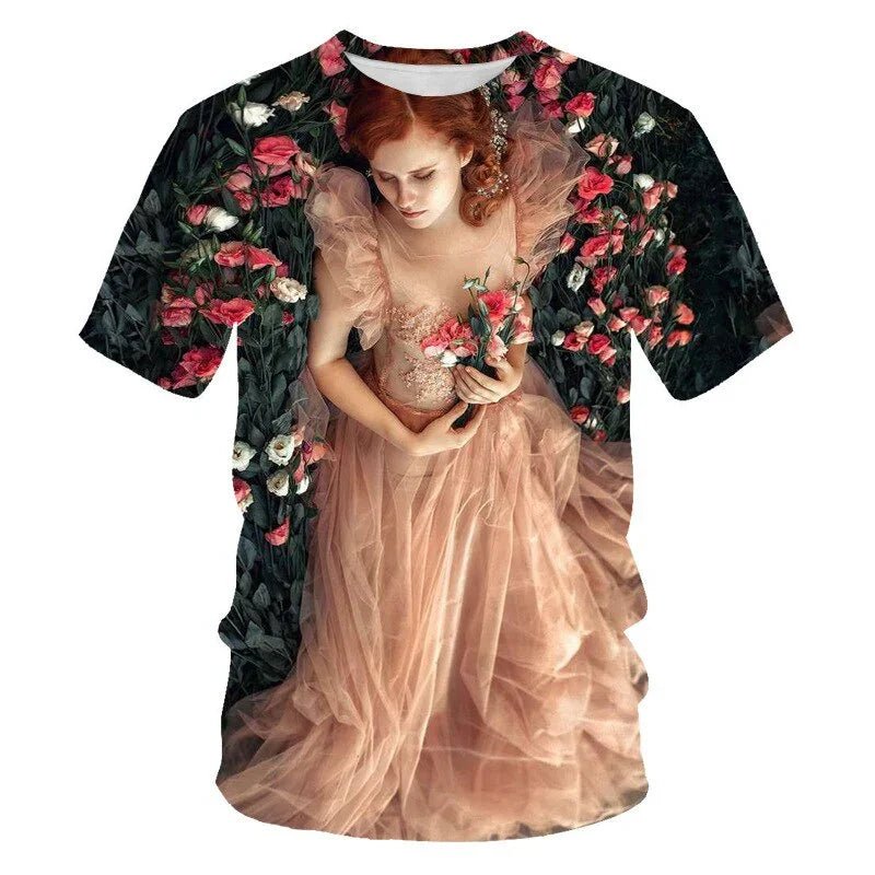 Schönheit t-shirt 3d druck charakter grafik T-shirt rundhals kurzen ärmeln übergroßen T-shirt alle-spiel hip-hop | tif-shop24.de