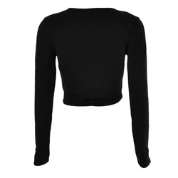 Autumn New Casual Basic Damen T-Shirts Langarm Deep V Neck Slim Fit Bandage Pullover Solide Sexy Club Streetwear T-Shirts | tif-shop24.de