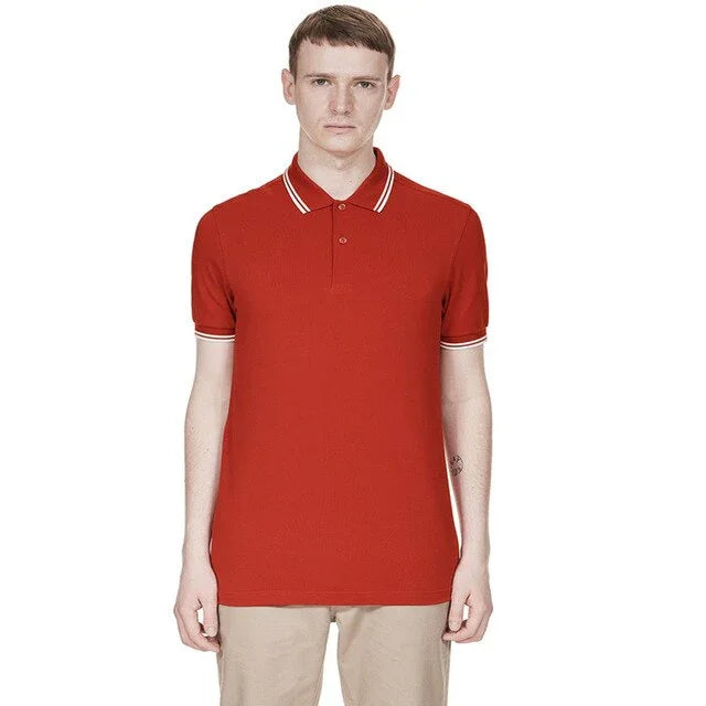 Hochwertiger britischer Weizen New Man Polo 100% Baumwolle FP-Stickerei POLO SHIRT aus reiner Baumwolle  Kurzarmhalbmond | tif-shop24.de