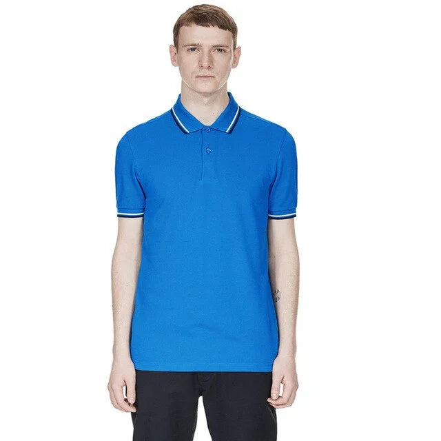 Hochwertiger britischer Weizen New Man Polo 100% Baumwolle FP-Stickerei POLO SHIRT aus reiner Baumwolle  Kurzarmhalbmond | tif-shop24.de