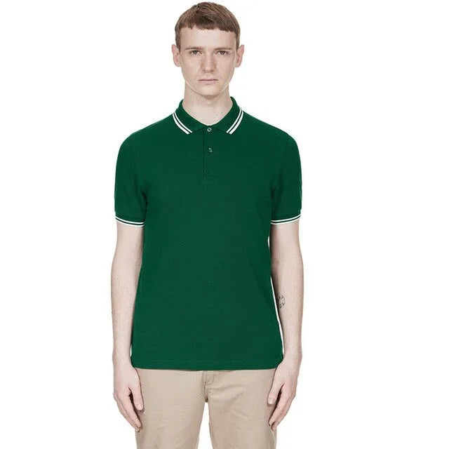 Hochwertiger britischer Weizen New Man Polo 100% Baumwolle FP-Stickerei POLO SHIRT aus reiner Baumwolle  Kurzarmhalbmond | tif-shop24.de