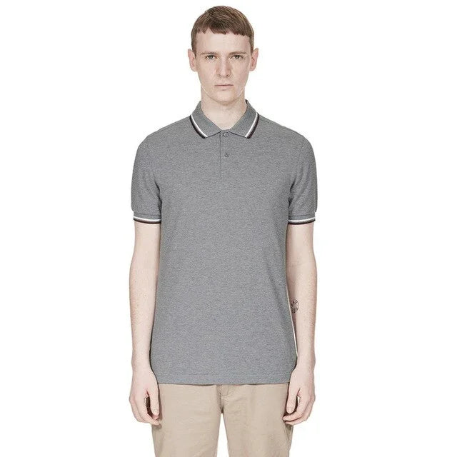 Hochwertiger britischer Weizen New Man Polo 100% Baumwolle FP-Stickerei POLO SHIRT aus reiner Baumwolle  Kurzarmhalbmond | tif-shop24.de