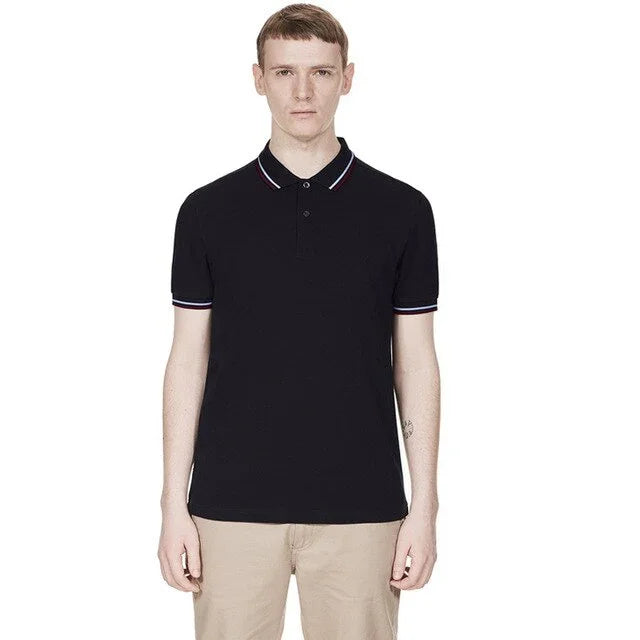Hochwertiger britischer Weizen New Man Polo 100% Baumwolle FP-Stickerei POLO SHIRT aus reiner Baumwolle  Kurzarmhalbmond | tif-shop24.de