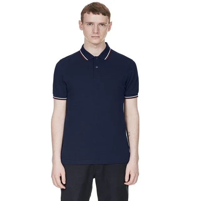 Hochwertiger britischer Weizen New Man Polo 100% Baumwolle FP-Stickerei POLO SHIRT aus reiner Baumwolle  Kurzarmhalbmond | tif-shop24.de