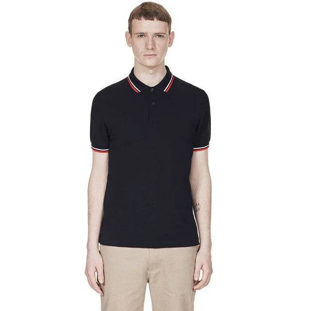 Hochwertiger britischer Weizen New Man Polo 100% Baumwolle FP-Stickerei POLO SHIRT aus reiner Baumwolle  Kurzarmhalbmond | tif-shop24.de