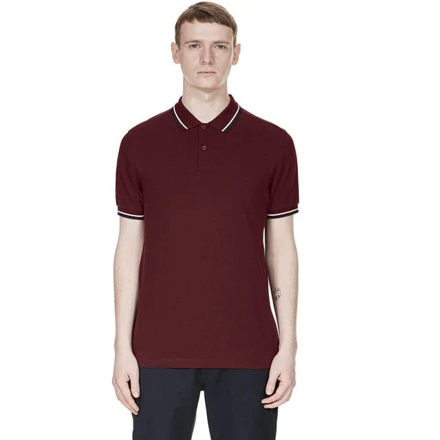 Hochwertiger britischer Weizen New Man Polo 100% Baumwolle FP-Stickerei POLO SHIRT aus reiner Baumwolle  Kurzarmhalbmond | tif-shop24.de