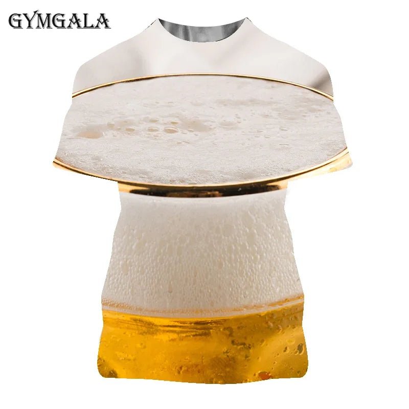 Bier 3D-bedrucktes T-Shirt Spaß und interessante Neuheit 3D-bedrucktes T-Shirt Kurzarm-Oberteil | tif-shop24.de