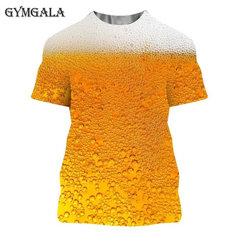 Bier 3D-bedrucktes T-Shirt Spaß und interessante Neuheit 3D-bedrucktes T-Shirt Kurzarm-Oberteil - tif-shop24.de