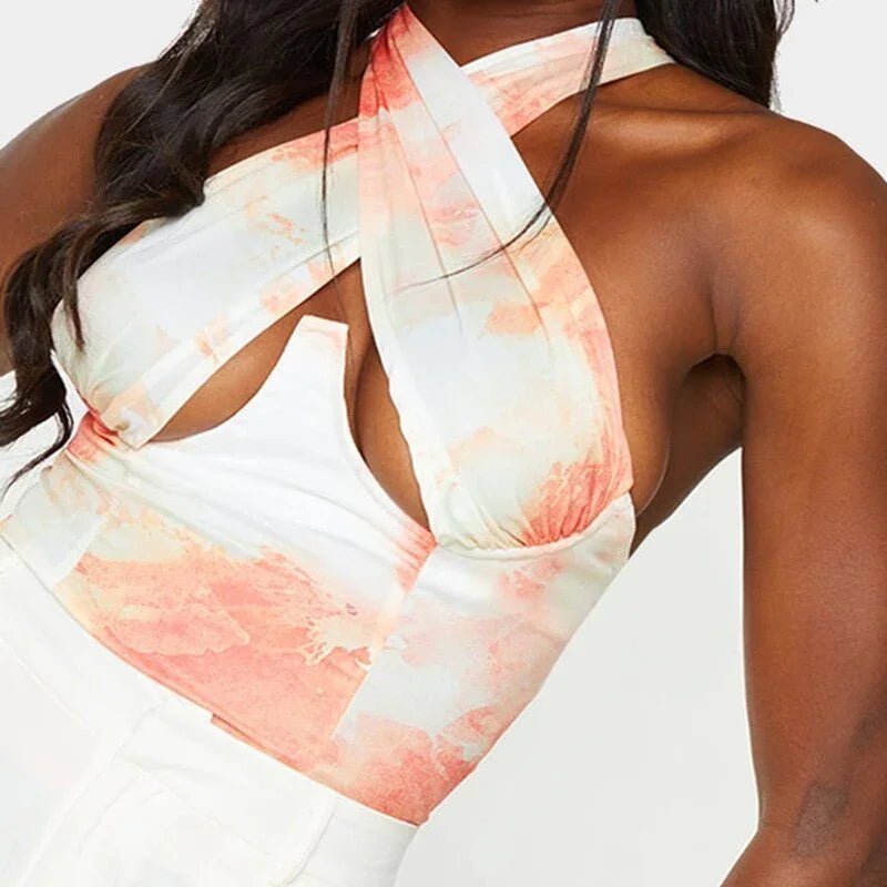 wsevypo Sexy Cutout Front  Tank Tops Sommer Neue Backless Crisscross Halfter Crop Tops Party Club Streetwear Schlanke Weste | tif-shop24.de