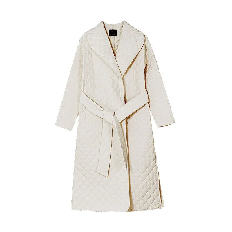 Toppies stilvolle Damen Parkas mit Schärpen Argyle Muster Kapuzenmantel Casual Tiefe Taschen maßgeschneiderte Kragen Oberbekleidung | tif-shop24.de