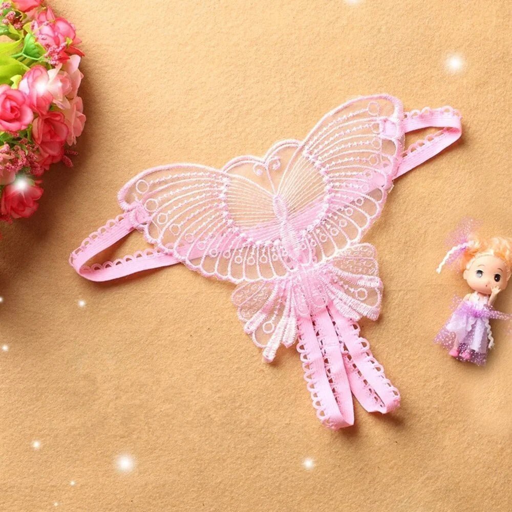 Sexy Unterwäsche Erotische Dessous Tanga Spitze Hohl Schmetterling-förmigen Tanga Öffnen Höschen | tif-shop24.de