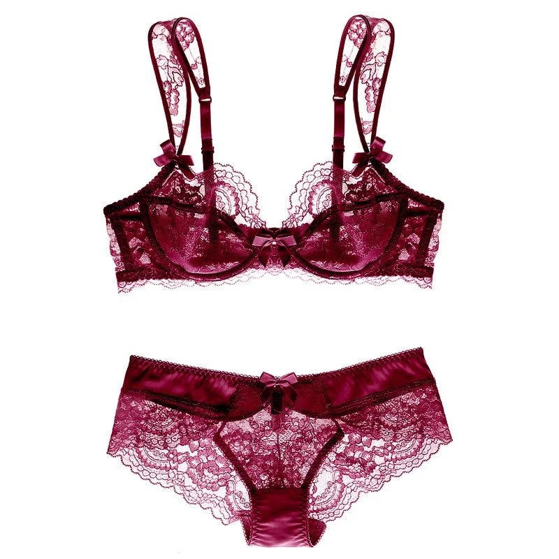 Varsbaby Ultra-dünne Transparente Große Größe Unterwäsche Sexy Floral Bh + Panty Set | tif-shop24.de
