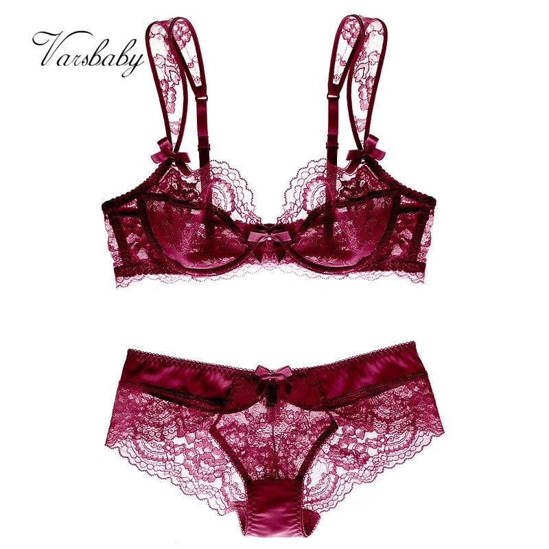 Varsbaby Ultra-dünne Transparente Große Größe Unterwäsche Sexy Floral Bh + Panty Set | tif-shop24.de
