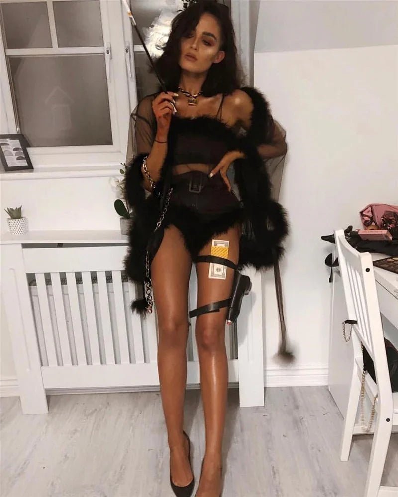 Sexy Frauen Sexy Dessous Mesh Sheer Sehen Durch Lang Flare Hülse Feder Kleid Nachtwäsche Robe Nacht Kleid Erotische | tif-shop24.de