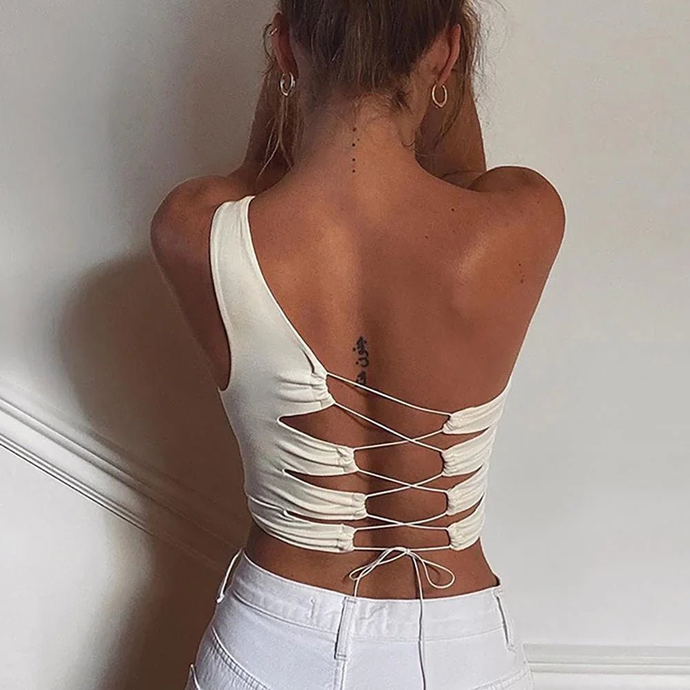 Plaid weste top spaghetti strap Frauen Sexy Einstellbare Aushöhlen Kordelzug Strapes Dünne Feste Farbe Weste Top | tif-shop24.de